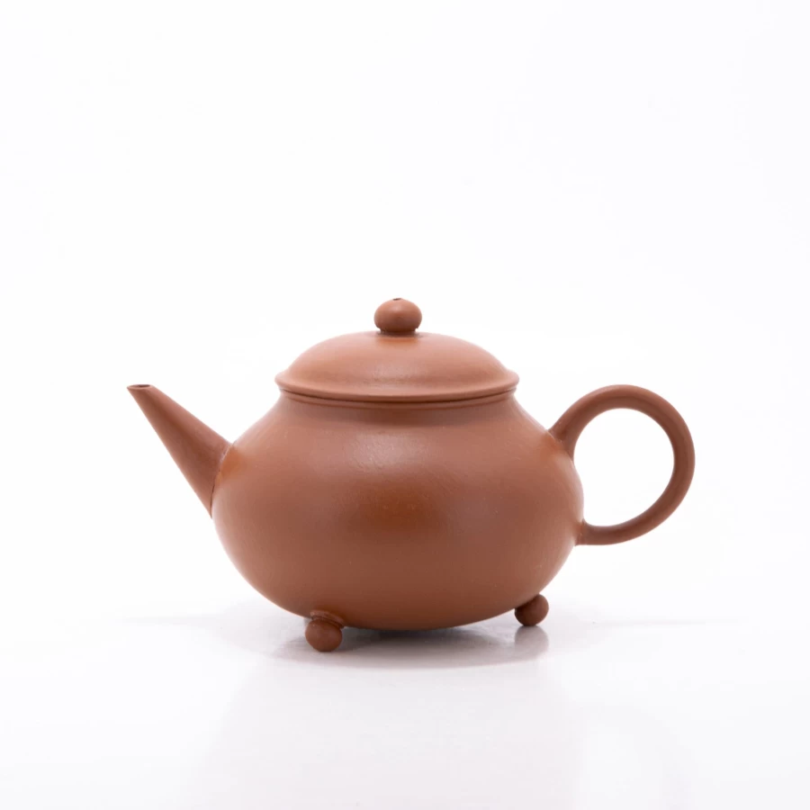 "The Chinese Tea Shop Yixing Zhuni Clay Antique Three-Legged Pear-Shaped Teapot for Gongfu Tea"