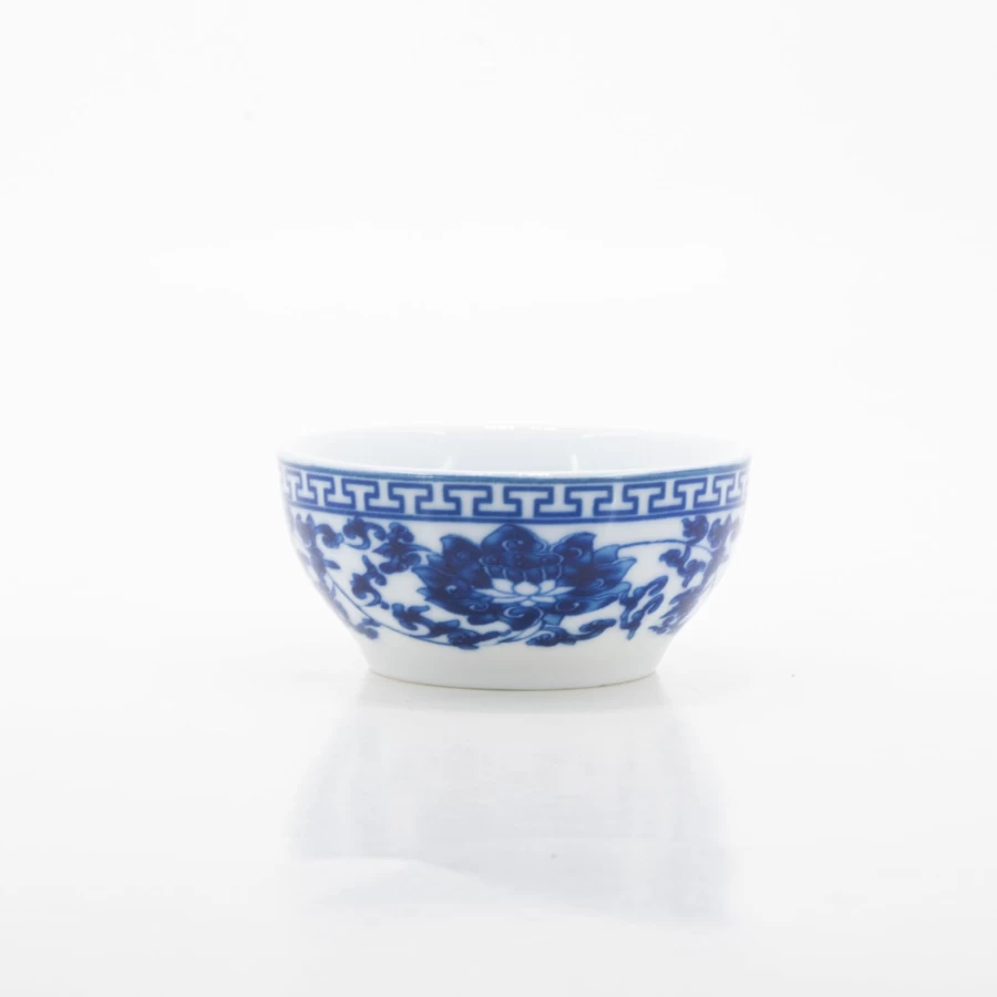 "Hand-Painted Blue and White Porcelain Lotus Tea Cup by The Chinese Tea Shop – Traditional Chinese Ceramic Tea Set"
