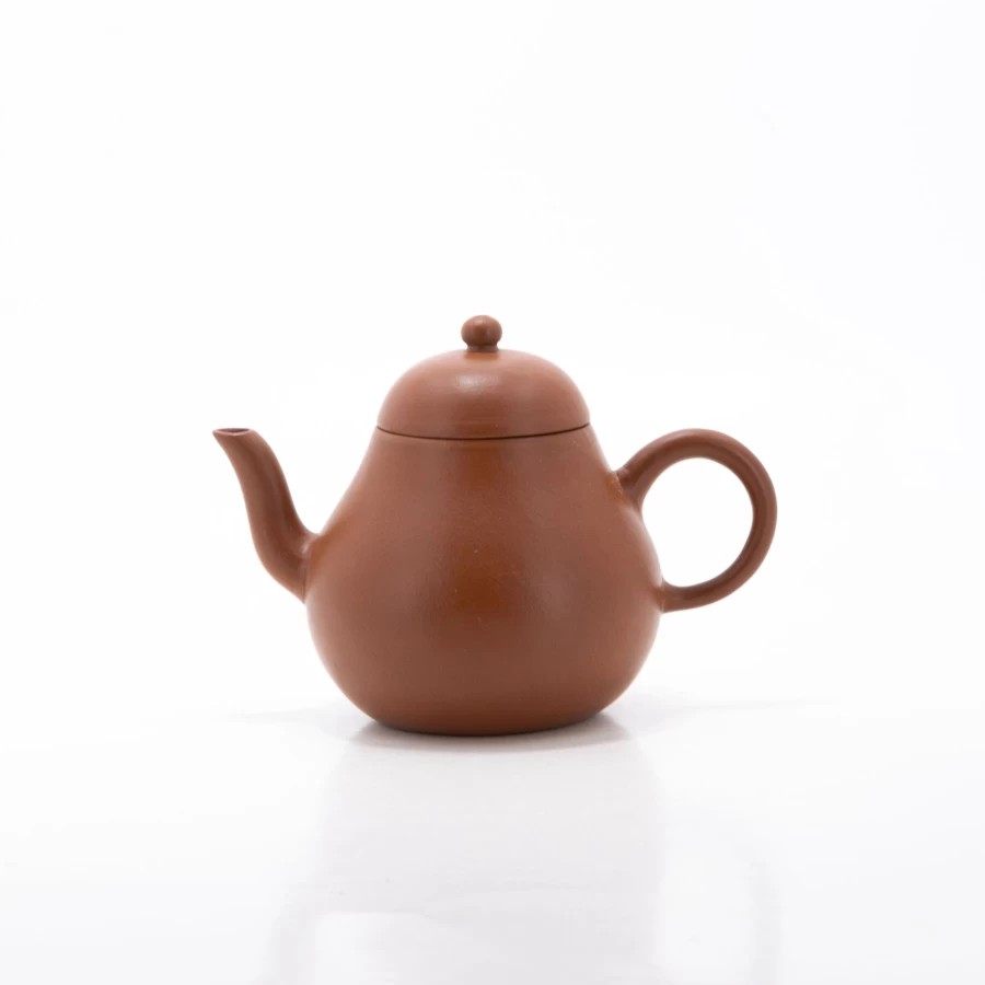 "The Chinese Tea Shop Yixing Zhuni Antique High Pear Teapot with Curved Spout – Authentic Chinese Clay Teapot"