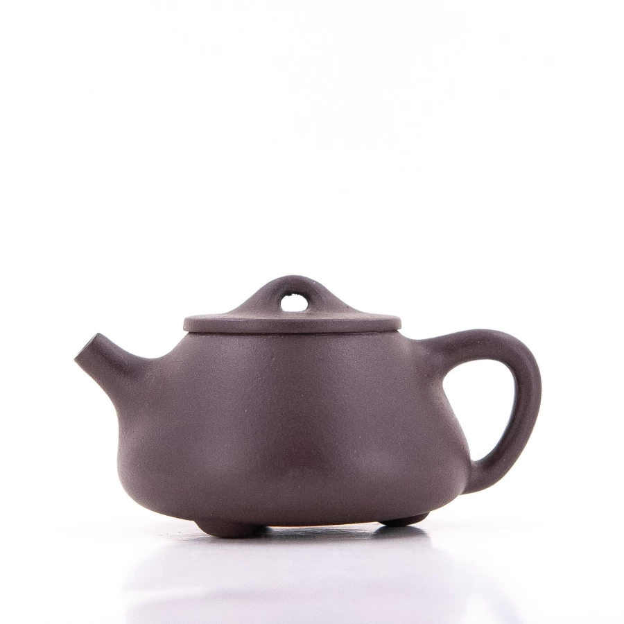 "The Chinese Tea Shop - Authentic Yixing Zisha Shi Piao Teapot with Three Knobs, Handmade Purple Clay Pot"