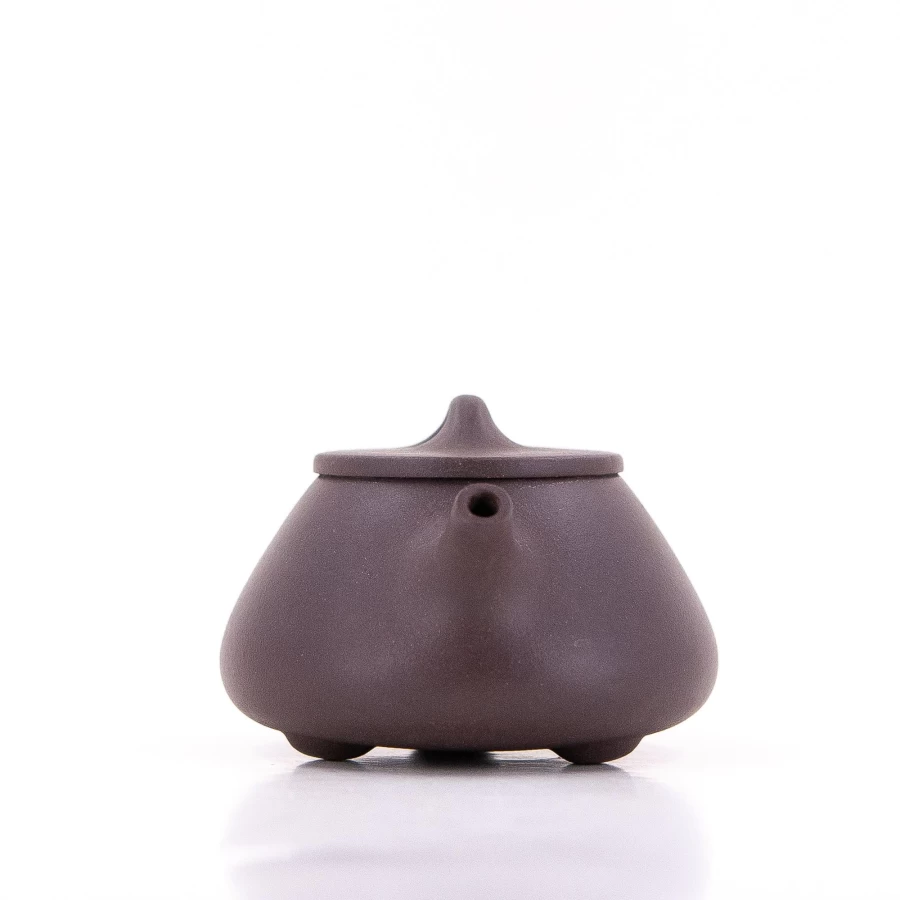 "The Chinese Tea Shop - Authentic Yixing Zisha Shi Piao Teapot with Three Knobs, Handmade Purple Clay Pot"