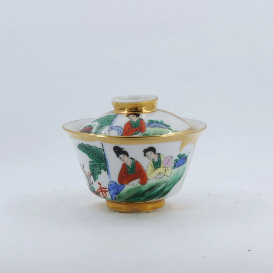 Antique Famille-Rose Porcelain Gaiwan - Hand-Painted Chinese Tea Set by The Chinese Tea Shop