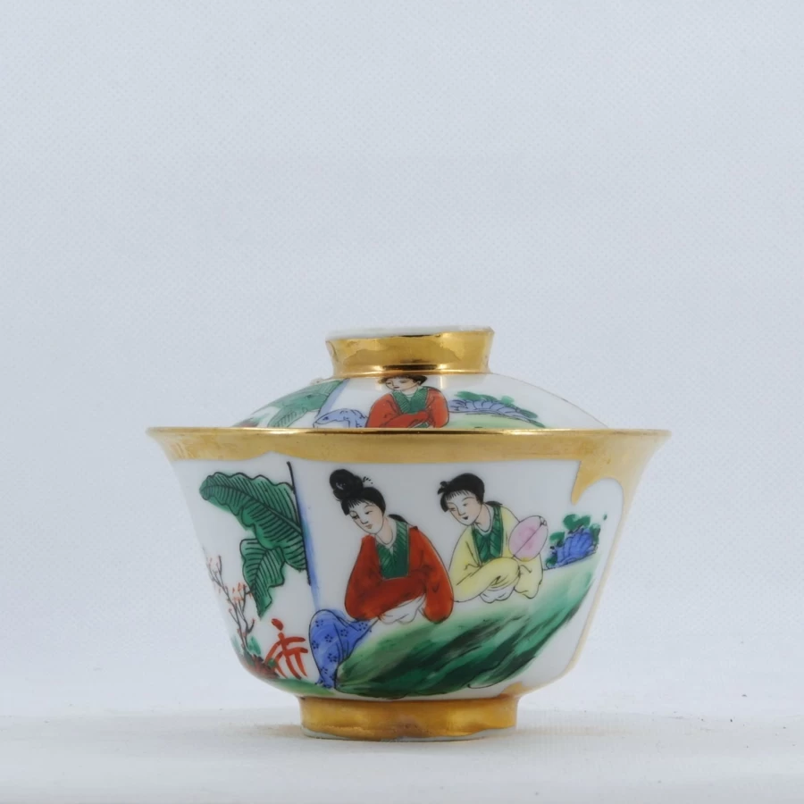 Antique Famille-Rose Porcelain Gaiwan - Hand-Painted Chinese Tea Set by The Chinese Tea Shop