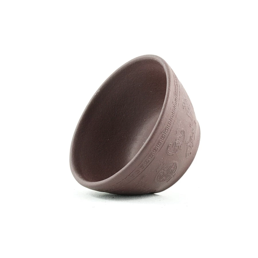 "The Chinese Tea Shop Yixing Clay Fortune Longevity Tea Cup – Handmade Small Ceramic Teacup"