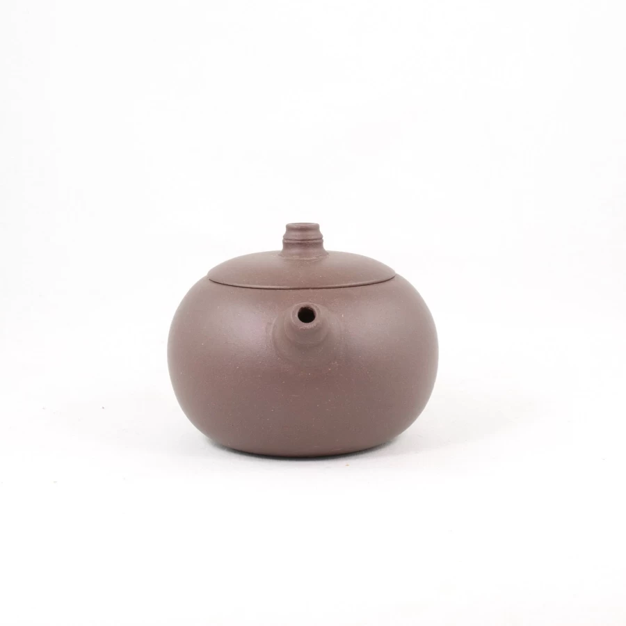 The Chinese Tea Shop Yixing Zisha "Daobaxishi" Bamboo-Carved Purple Clay Teapot - Handmade Chinese Ceramic Teapot for Gongfu Tea
