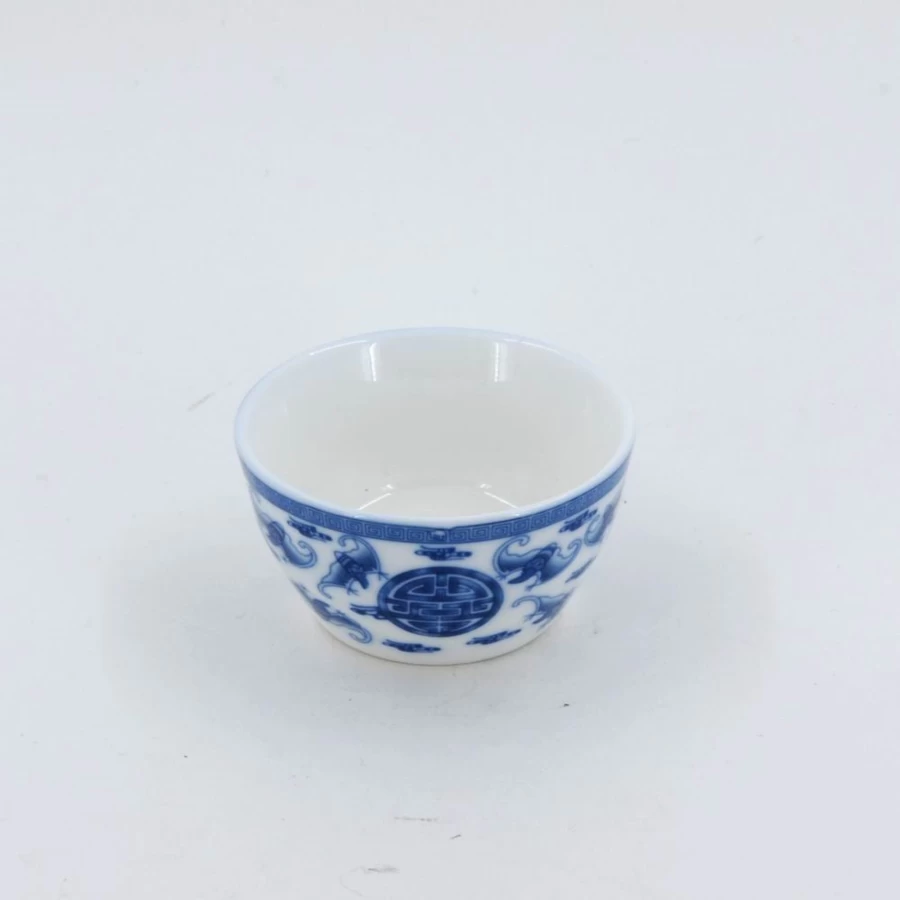 Hand-Painted Blue and White Porcelain "Fu Shou" Tea Cup - Traditional Chinese Ceramic Teacup by The Chinese Tea Shop