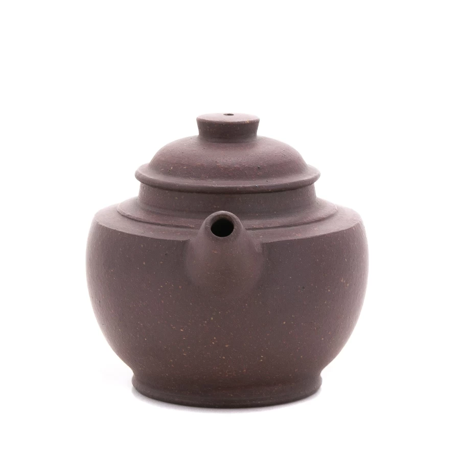 Vintage 1980s Yixing Zisha Clay "Julun Zhu" Flat Shoulder Teapot by The Chinese Tea Shop
