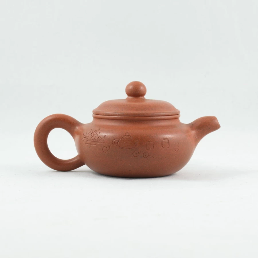 "1980s Yixing Fanggu Mini Teapot | Authentic Chinese Clay Teapot | The Chinese Tea Shop"
