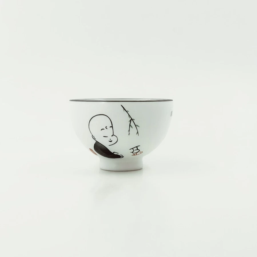"Handcrafted Chinese Zen Boy Porcelain Tea Cup | Authentic Ceramic Teaware by The Chinese Tea Shop"