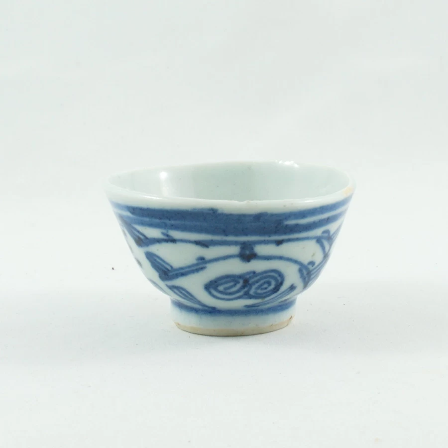 Antique Chinese Blue and White Porcelain Tea Cup - Double Happiness Design by The Chinese Tea Shop