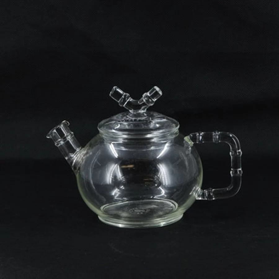 Modern Large Glass Teapot with Bamboo Pattern & Removable Stainless Steel Infuser - 1.2L Chinese Tea Pot by The Chinese Tea Shop