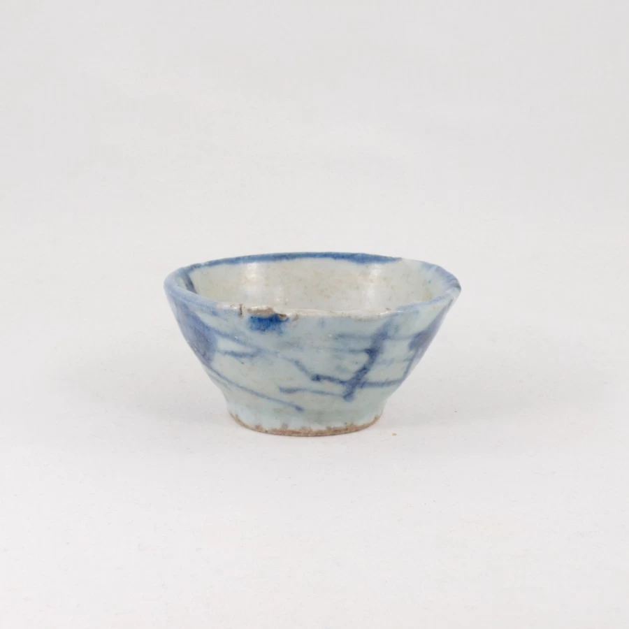 "Antique Blue And White Porcelain Tea Cup with Grass Pattern by The Chinese Tea Shop – Handcrafted Vintage Chinese Tea Cup"