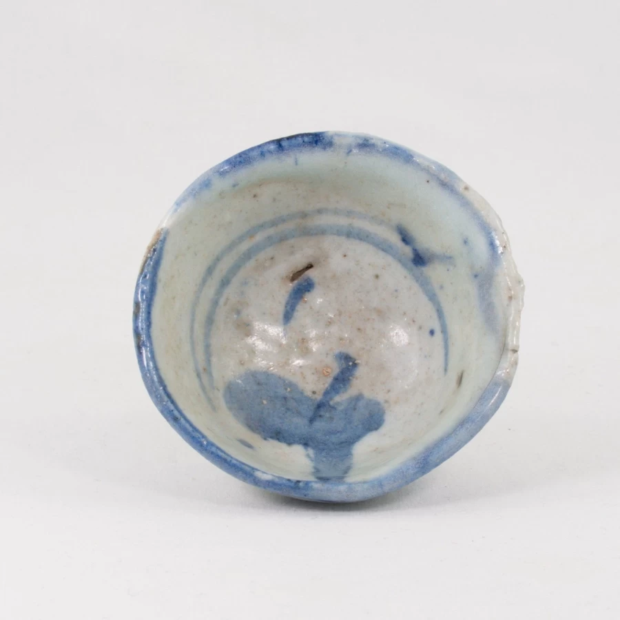 "Antique Blue And White Porcelain Tea Cup with Grass Pattern by The Chinese Tea Shop – Handcrafted Vintage Chinese Tea Cup"