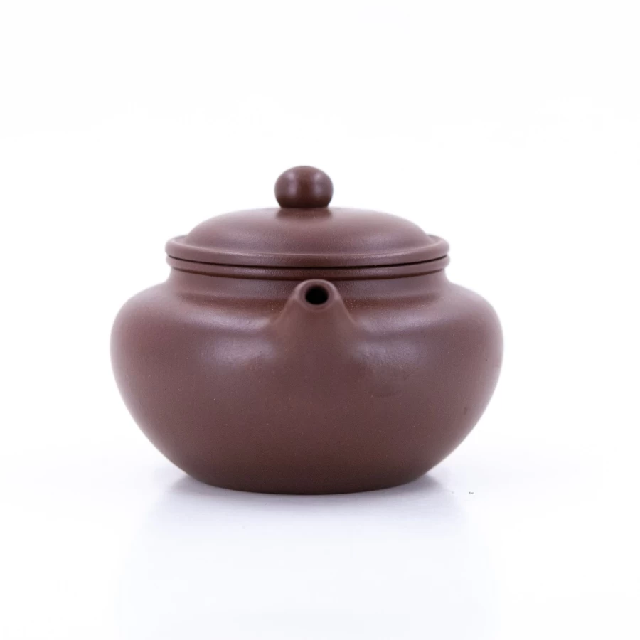 The Chinese Tea Shop Yixing Zini Clay Fang Gu Shape Teapot F2 - Handmade Traditional Chinese Purple Clay Pot