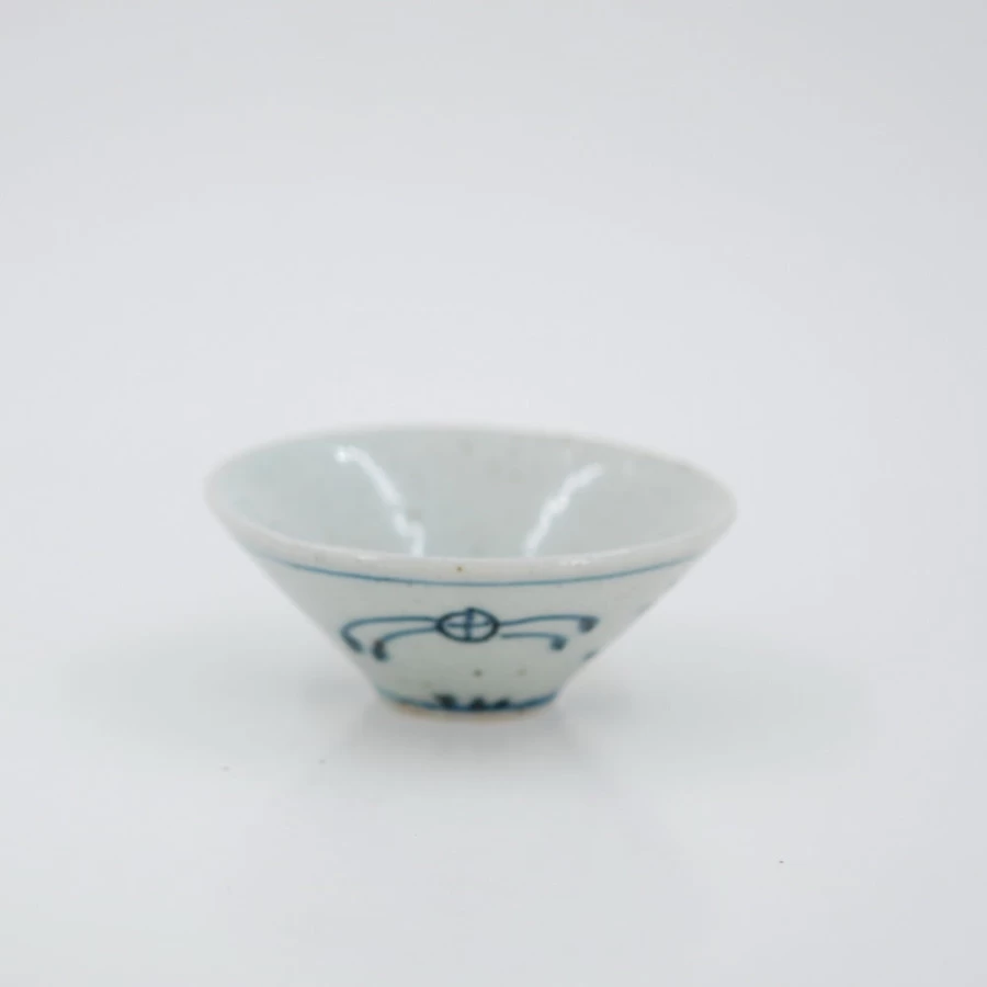 Handmade Wood Fired Chinese Antique Double Happiness Tea Cup - Porcelain Cha Zhan Cup #5 by The Chinese Tea Shop