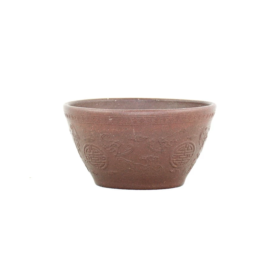 "The Chinese Tea Shop Yixing Clay Teacup - Handcrafted Fortune & Longevity Design"