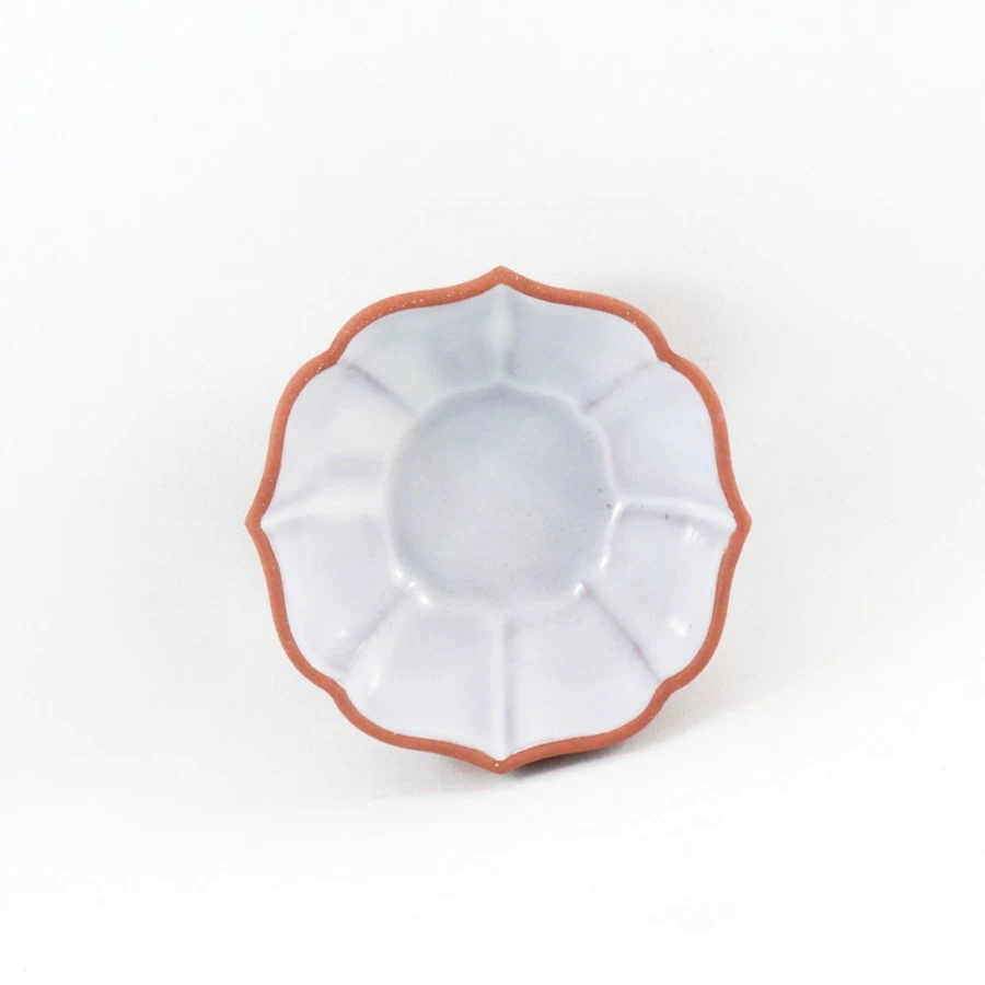 Vintage 1980s Yixing Zisha Clay Teacup with Glaze Interior - Handmade Purple Clay Flower Tea Cup by The Chinese Tea Shop