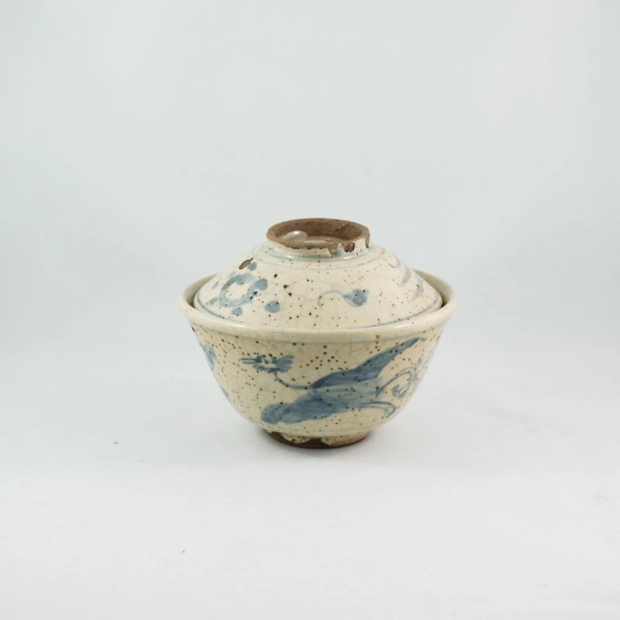 "Hand-Painted Vintage Blue and White Porcelain Gaiwan with Phoenix Design by The Chinese Tea Shop"