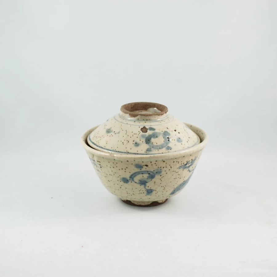 "Hand-Painted Vintage Blue and White Porcelain Gaiwan with Phoenix Design by The Chinese Tea Shop"