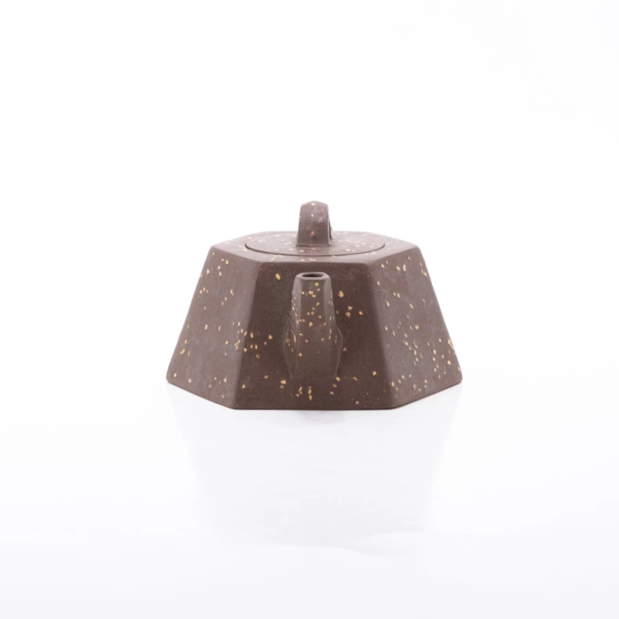 "1980's Yixing Zisha Hexagon Teapot - Bright Stars Design - The Chinese Tea Shop Authentic Purple Clay Pot"