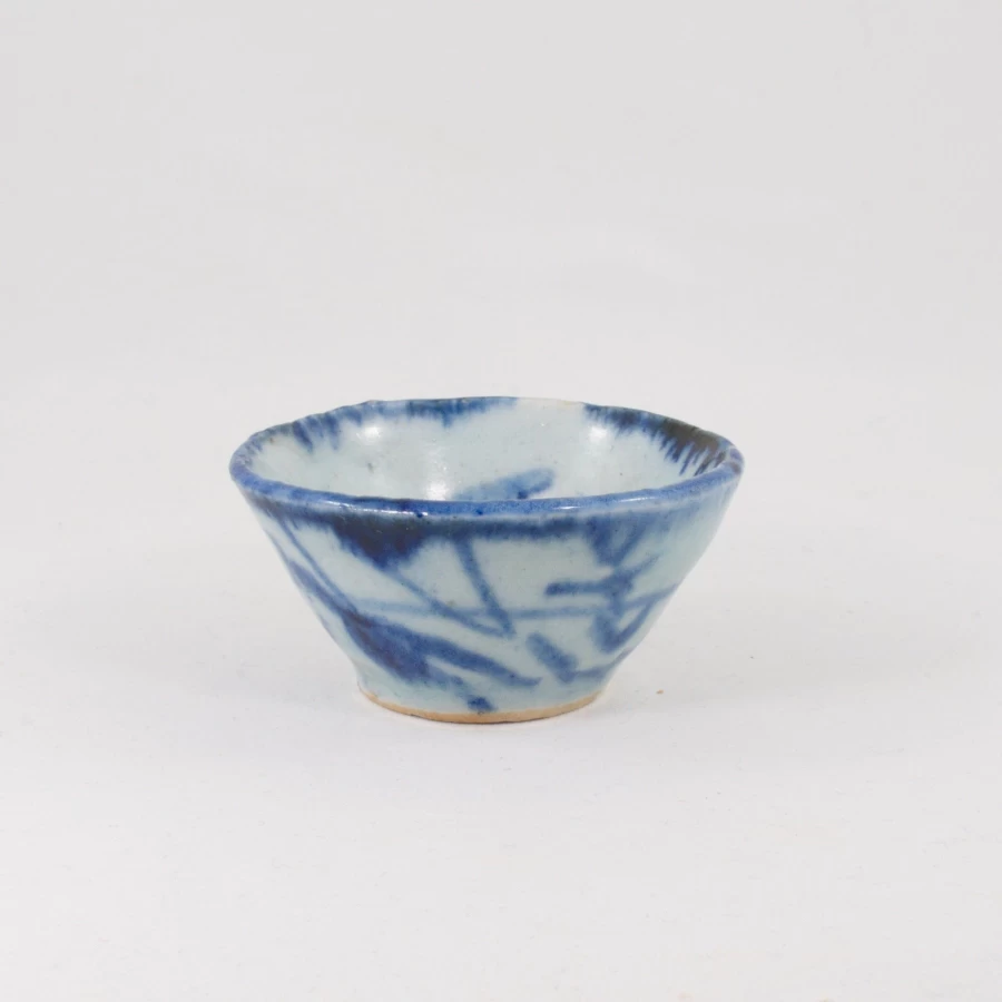 "Antique Blue and White Porcelain Tea Cup with Grass Pattern by The Chinese Tea Shop"