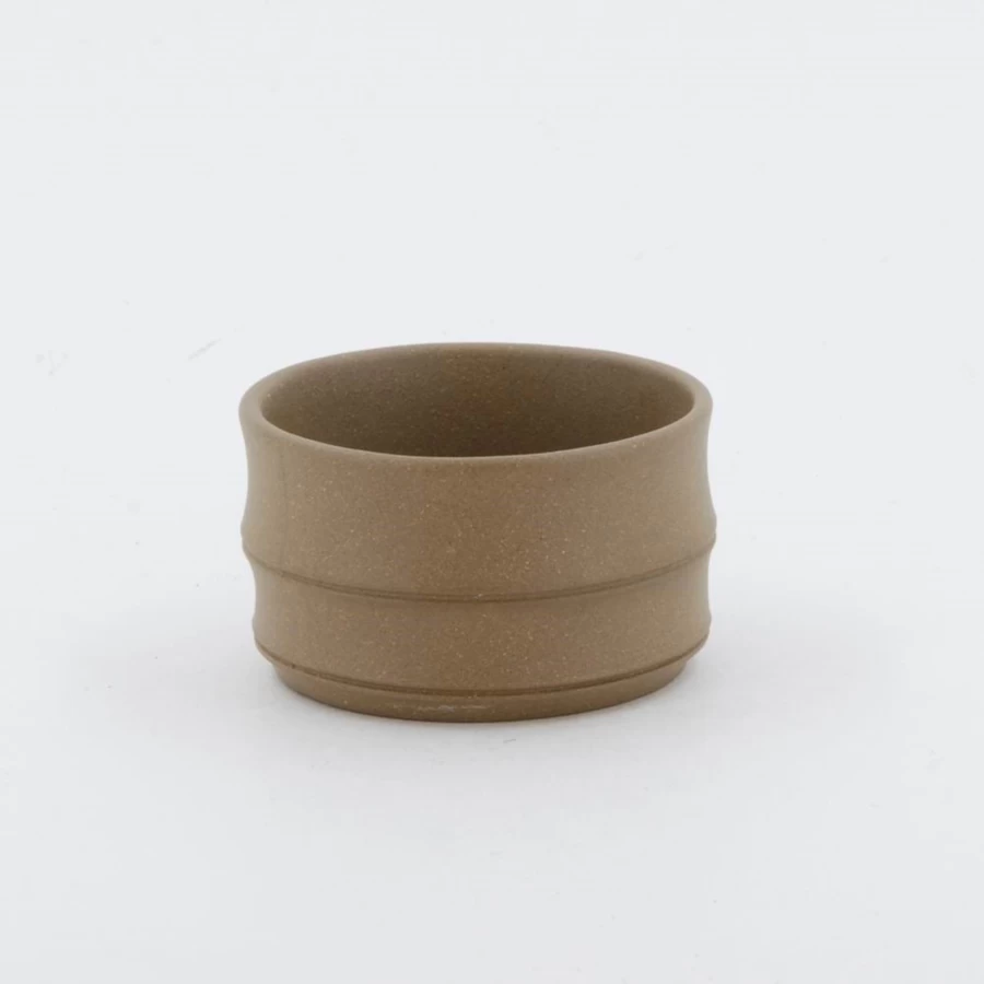 "The Chinese Tea Shop Yixing Duan Ni Clay Bamboo Teacup - Handcrafted Ceramic Tea Cup for Gongfu Tea"